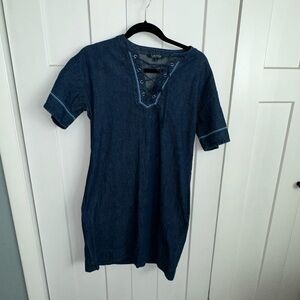 Lauren Ralph Lauren Indigo Denim Dress with Embroidery Detail - 4